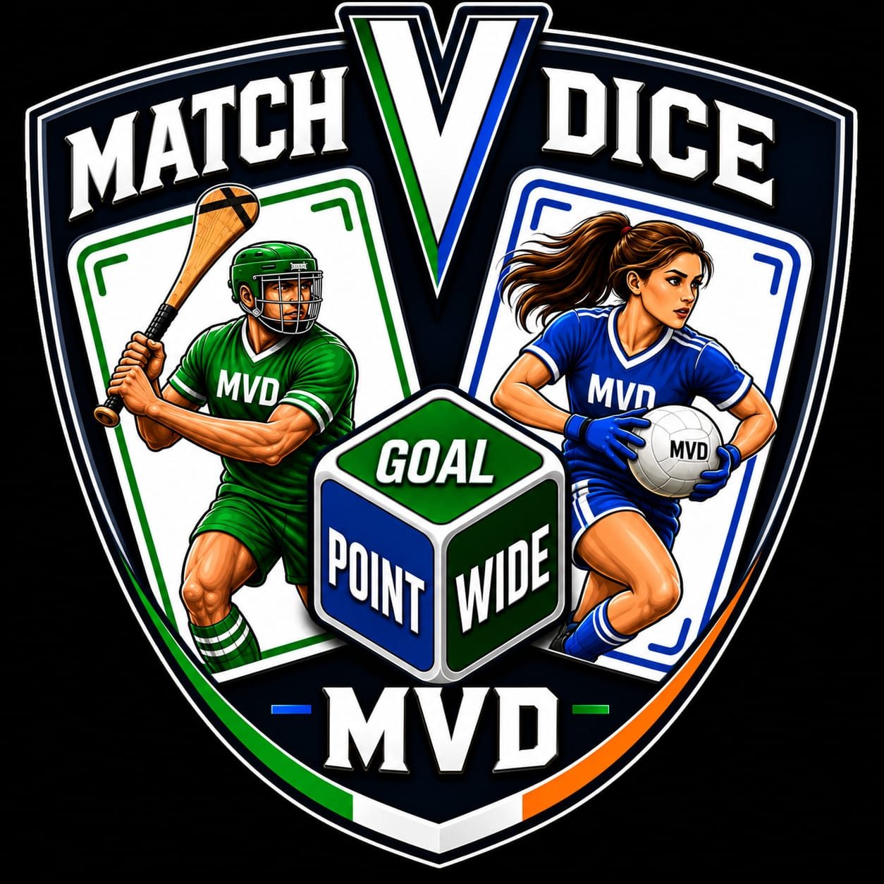 Match V Dice shield logo